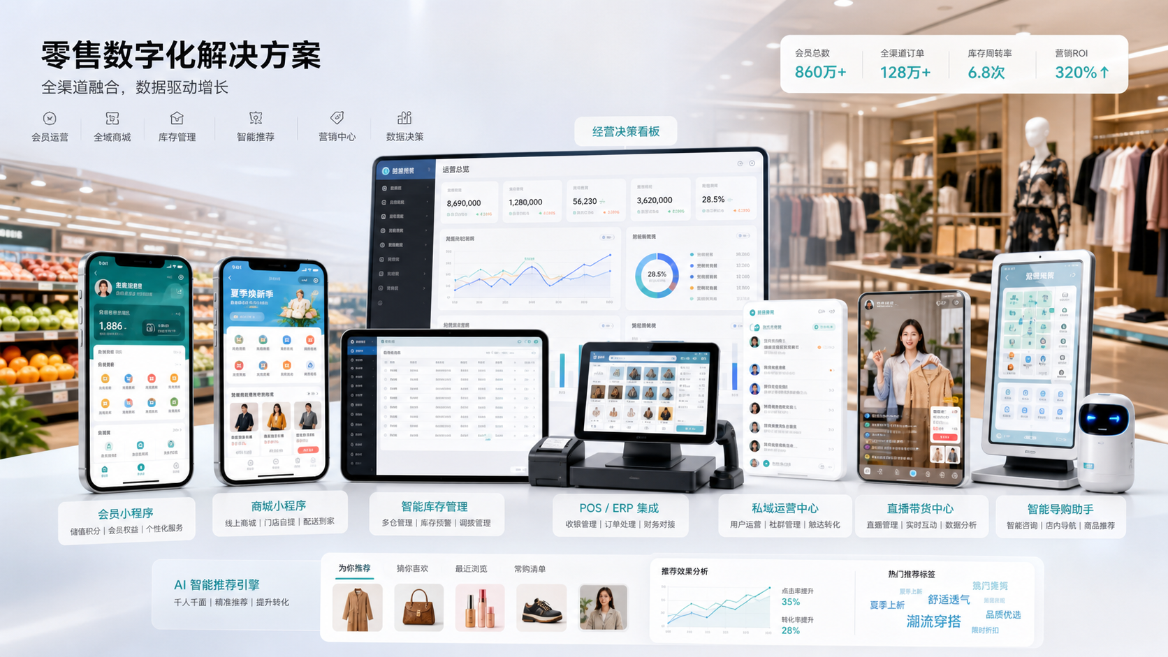 商超服装零售数字化平台效果图