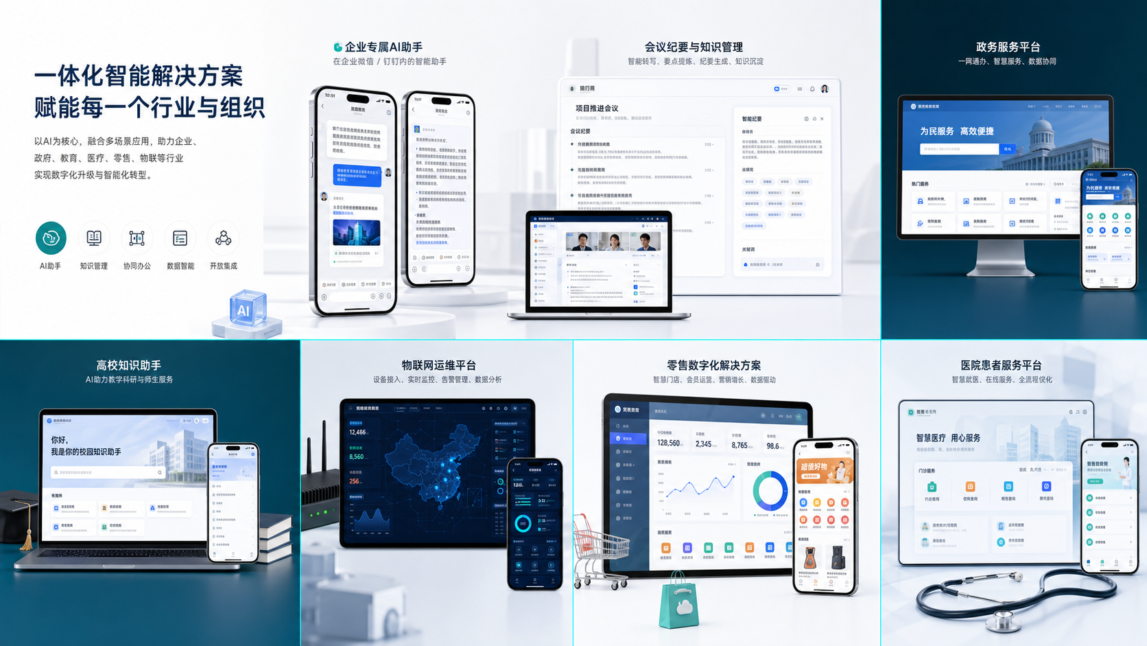 多行业软件与 AI 解决方案效果图